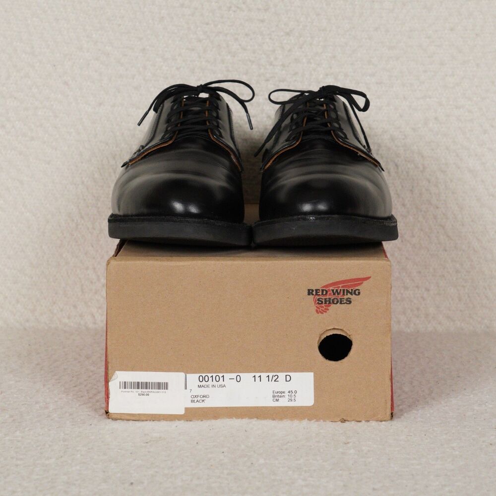 Red Wing Postman Oxford Shoes Mens 11.5 D Black Smooth Leather Cushion USA